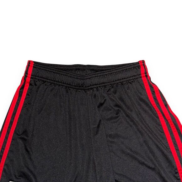Adidas Vintage Rare Silky Soccer Shorts Sports Black Red Medium - Picture 8 of 12